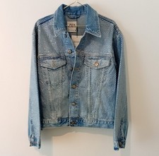 ZARA Crystal Studded Denim Jacket – Blue Rhinestone Jean Jacket – Size XS – NWT