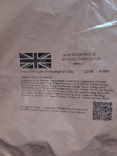 British army surplus ration - british,