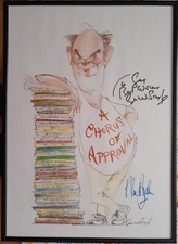 GERALD SCARFE BORN 1936 PORTRAIT ALAN AYCKBOURN FINE PRINT SIGNED BY BOTH