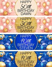 PERSONALISED BIRTHDAY PARTY BANNERS  18th 21st 30th 40th 50th 60th 70th Birthday