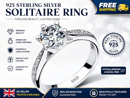 925 sterling silver solitaire - sterling,