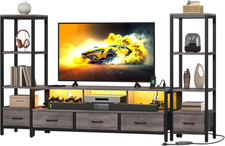 Farmhouse LED TV Stand with 2