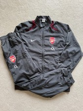 Vintage Nike Arsenal Football Full Tracksuit Gunners O2 Mens Zip Size L  2005/06