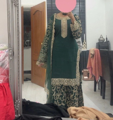 Women green embroidered - green,