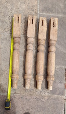 Turned Solid rustic Pine Table Legs Set of 4 Wooden legs- 28.5 long, 2.75 square