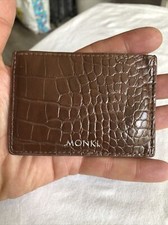 MONKI Wallet Gentlemans brown Faux Leather card holder ID wallet