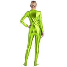 Women Shiny Metallic Unitard