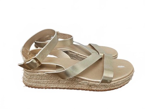 Peacocks gold espadrille - gold,