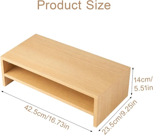 Wood monitor stand riser with - riser,