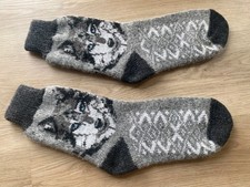 Winter Christmas Wooly Socks Lamb Dog Hair Blend Russian Wolf Mens Size 9-12