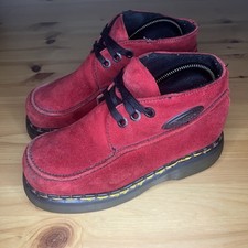 Dr Martens Vintage Chunky Red Suede Womens Boots Size 5 UK
