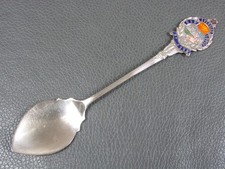 Vintage silver plated enamel souvenir spoon Old Eversley Lodge No 5259 Masonic