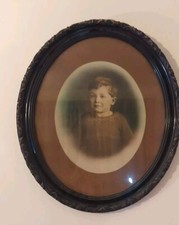 Vintage Picture Frame Wood Oval Lge 23x19" Decorative Good Condition Original 