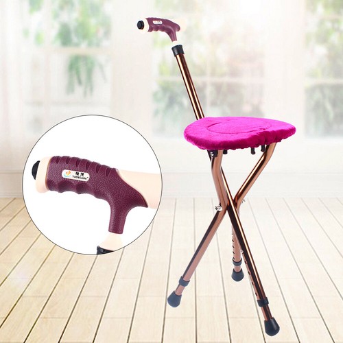 Foldable walking stick seat - walking,