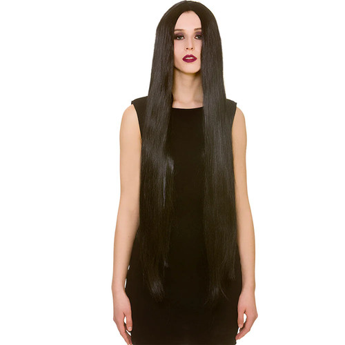 Long black morticia - black,