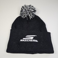 Skechers Golf Winter Pom Pom Bobble Beanie Hat Black One Size Fits All - New