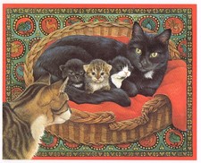 Cute Cats Kittens Picture Print Vintage 1989 MMC#11
