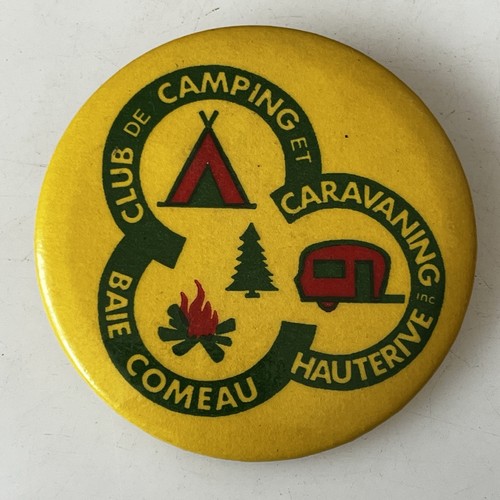 Vtg pinback club - de, camping