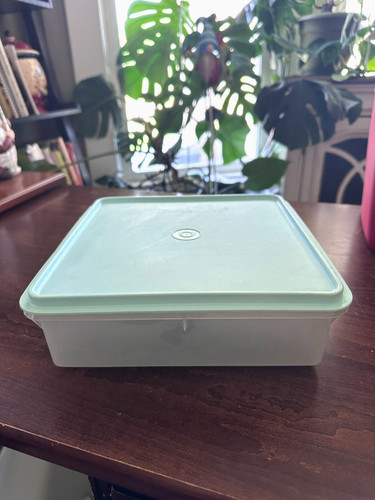 Vintage tupperware aqua - aqua, square