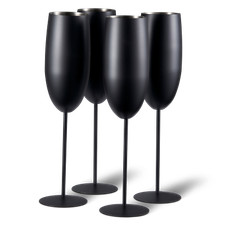 Oak steel champagne flutes - &,