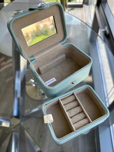 Light blue leather mini travel - leather,