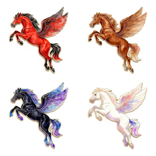 Mythical flying horse brooch - horse,