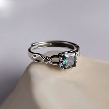 Sterling Silver Square CZ Ring
