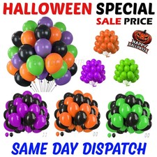 100 Pcs Halloween Balloons Orange Black Purple Ballon for Halloween Party Decor