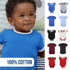 Baby Grow Unisex Boys Girls Vest Clothing Plain Blank Bodysuit Up To 18/24 Mths
