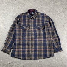 Vintage Swanndri Shirt Mens XXL Blue Wool Plaid New Zealand (Fits Size Large)