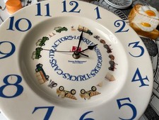 emma bridgewater men at work 10.5" dinner plate clock -- Sold As Is