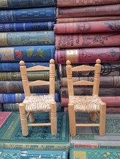 Vintage Wooden Rustic Chair Small Size Suitable For Dolls Teddy Bears Toys 7" 