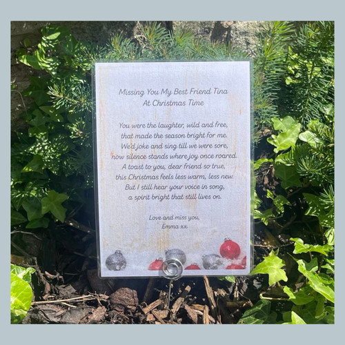 Christmas grave card for best