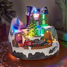 All Aboard Christmas Light Up, Musical & Moving Snow Scene Battery Powered
