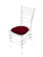 Clear Ghost Chairs with red