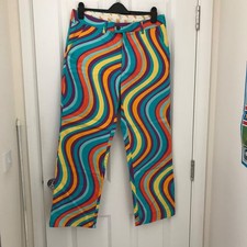 Loudmouth Golf Trousers 34W 32L Wavy Striped Trousers Bold Pattern – Men's Golf
