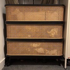 La Redoute - Black & Rattan Chest of Drawers (RRP £679)