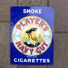 Players Navy Cut Enamel Sign
