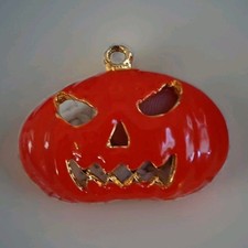 Phister 1996, Jack O Lantern Pendant Gold Tone And Enamel
