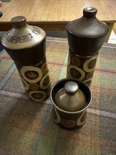 Denby Arabesque Salt + Pepper and Lidded Mustard Pot Cruet Set
