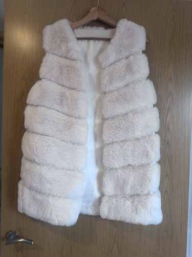 Cream faux fur gilet - faux,