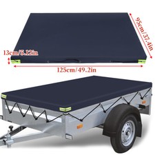 600D Trailer Cover with Bungee Cord 4'x3' - Heavy Duty Waterproof Tie Down