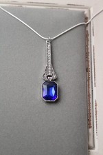 Art deco necklace  blue
