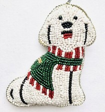 Vintage Beaded Bichon Poodle