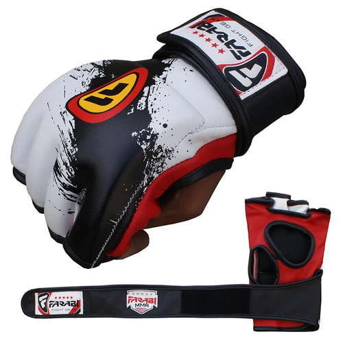 Leather grappling gloves mma - gloves,
