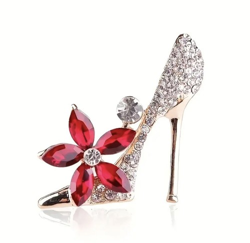 Red crystal high heel shoe - crystal,