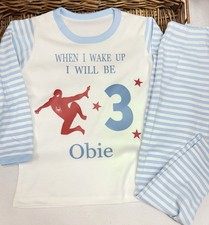 Birthday Boy Pyjamas, Almost Any Character, Age One, Two, Three, Four PJs Blue