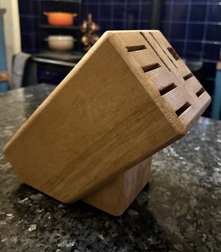 Solid wood large knife holder - knife,