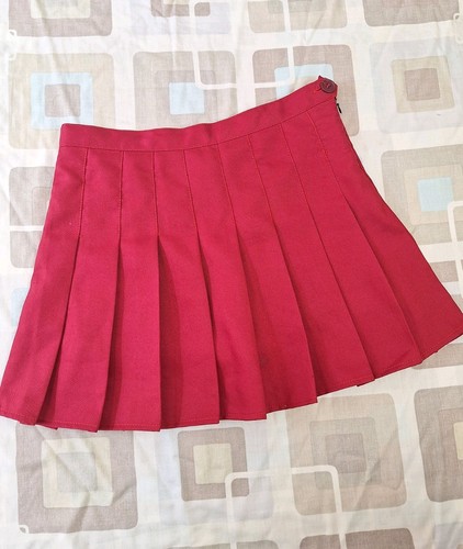 Ladies red pleated flared - red,