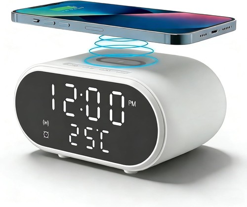Wireless charging alarm clock - charging,